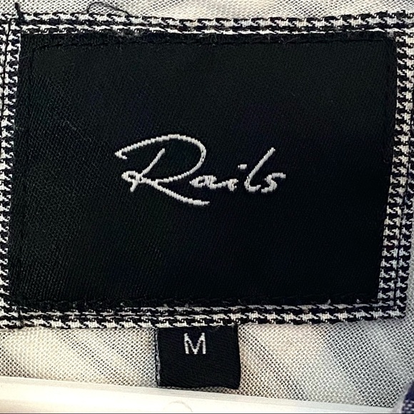 RAILS Plaid Shirt Super Soft Button Front Long Sleeve Navy White - Picture 4 of 8